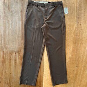 H&M REGULAR FIT STRAIGHT LEG DRESS PANTS MEN’S sz 32 High Rise Brown NEW